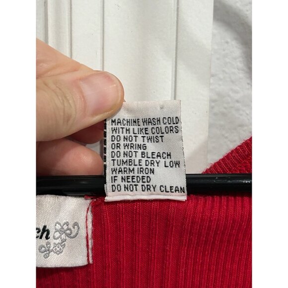 Extra Touch Sleeveless Ribbed Tank Top Red Plus Sz 2X Floral Lace Textured Boho - Picture 7 of 9